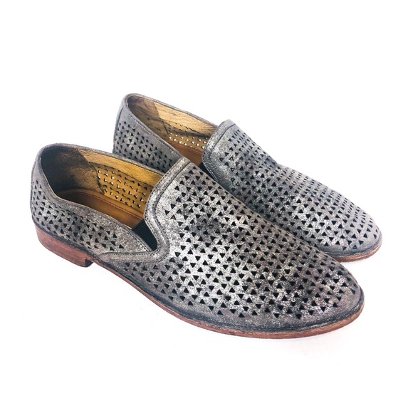 Trask Shoes - TRASK Ali Perforated Metallic Slip On Loafer 11